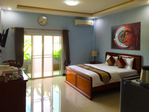 King Bed Room in S Family Residence Hotel in Mukdahan Thailand.